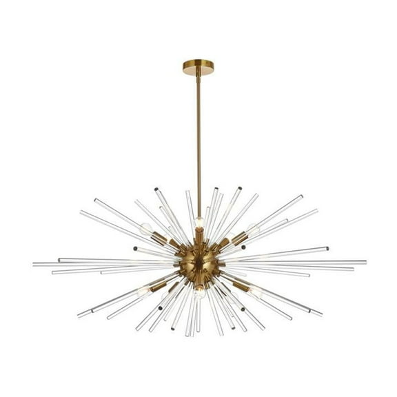 Sienna 42 inch crystal rod pendant in gold