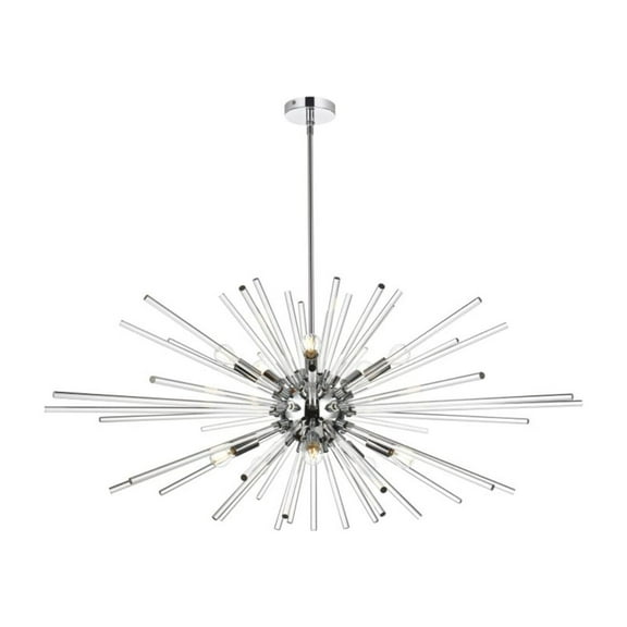 Sienna 46 inch crystal rod pendant in chrome