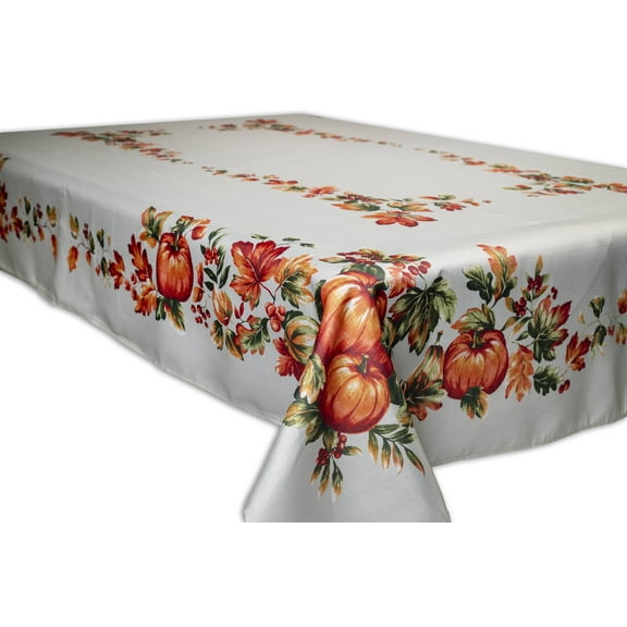 Sienna Autumn Pumpkin 100% Polyester Tablecloth 60"X84", Multicolor