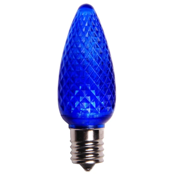Sienna Pack Of 4 Faceted Transparent Blue Led C9 Christmas Replacement Bulbs