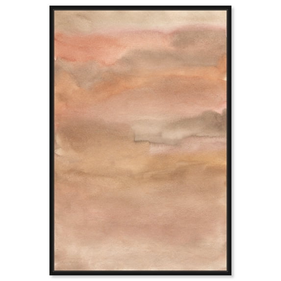 Sienna Pigments Blend Boho Abstract Wall Art Canvas Wall Art by Art Remedy, Black Floater Frame, 11" x 16"