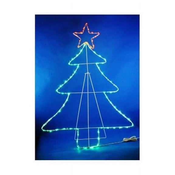 Sienna S33 R940421VX 40 in. 2D LED Micro Rope Tree with Star - Multi Color