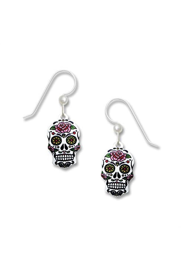 Sienna Sky UV-Printed Sugar Skull Day of the Dead Earrings 1982, Handmade in USA