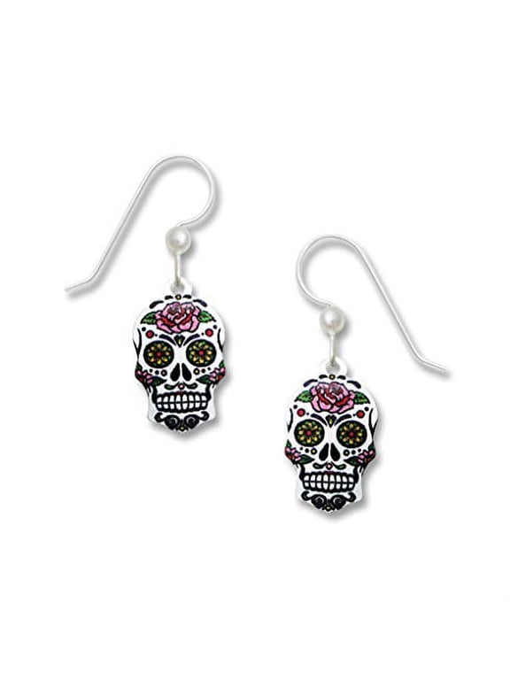 Sienna Sky UV-Printed Sugar Skull Day of the Dead Earrings 1982, Handmade in USA