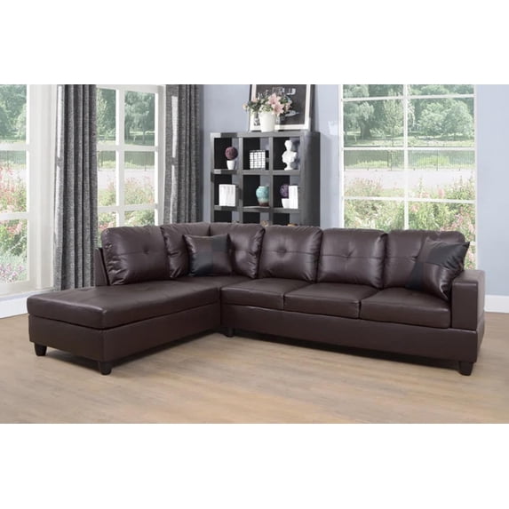 Sienwiey L-Shape Sectional Sofa & Chaise Couch for Living Room Furniture Set,Faux Leather Sofa Set