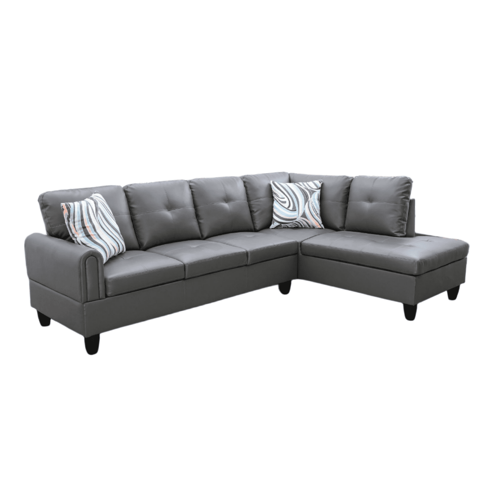 Sienwiey Sectional Sofa Set for Living Room Furniture Set，Faux Leather L-Shape Sectional Sofa