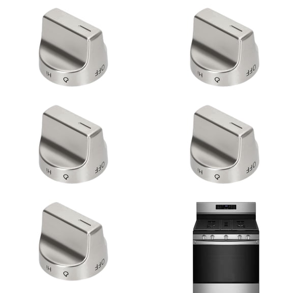 Sieri WFG525S0JS2 WFG525S0JS0 WFG525S0JS1 WFG525S0JZ1 WFG525S0HS0 WFG550S0HZ1 WFG525S0JV2 WFG550S0LZ1 for Whirlpool Gas Stove Replacement Knobs for W11023142,Check Fig 2-4 Before Ordering(5pcs)