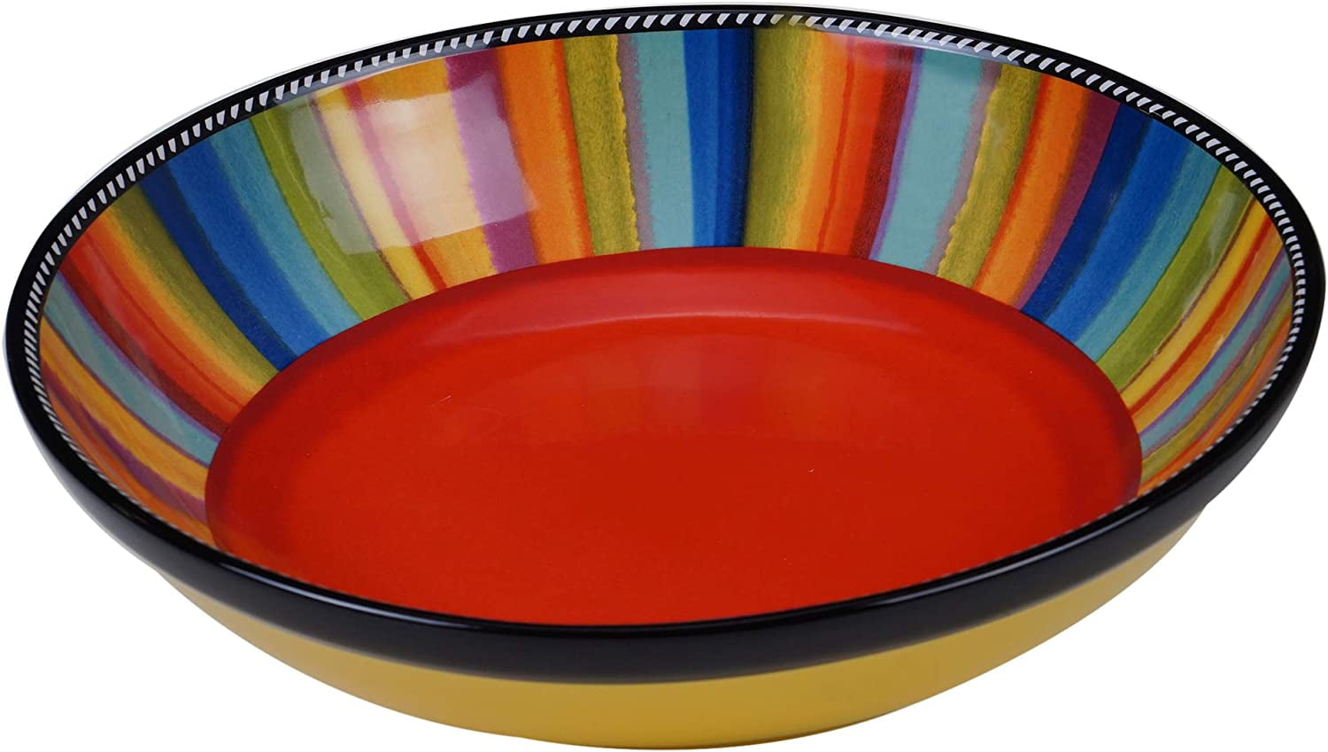 Sierra Multicolor Ceramic Round Serving/Pasta Bowl