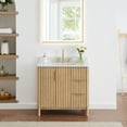 thumbnail image 1 of Sierra 36" Wood  Vanity in Washed Light Brown Engineered Stone Top no Mirror, 1 of 14
