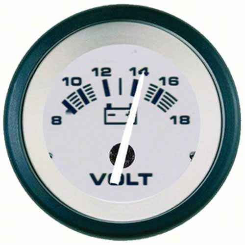 Sierra 61548P Driftwood Series 2" Black & Gray 8-18 VDC Dial Range Voltmeter Gauge