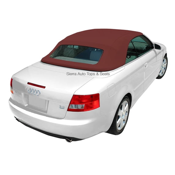 Sierra Auto Tops Convertible Top Replacement for Audi A4 2003-2009, German A5 Canvas, Bordeaux, Heated Glass Window