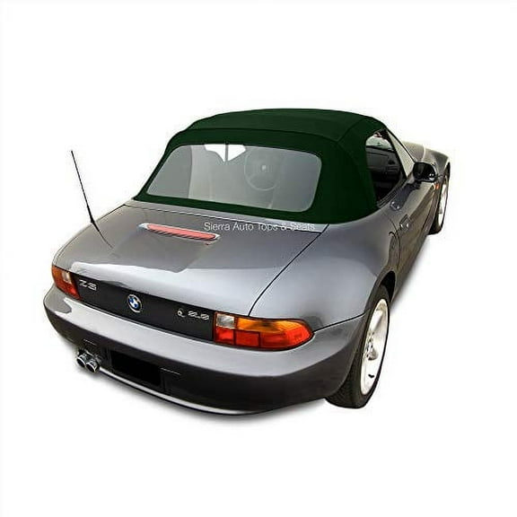 Sierra Auto Tops Convertible Top Replacement for BMW 1996-2002 Z3, TwillFast II Canvas, English Green, Plastic Window