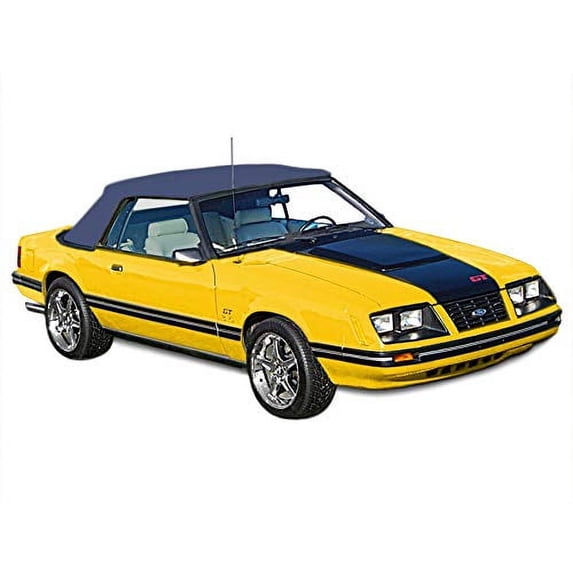 Sierra Auto Tops Convertible Top Replacement for Ford Mustang 1983-1990, Pinpoint Vinyl, Cadet Blue