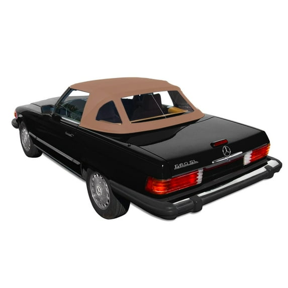 Sierra Auto Tops Convertible Top Replacement for Mercedes 1972-1989 SL Series (R107), TwillFast II Canvas, Beige