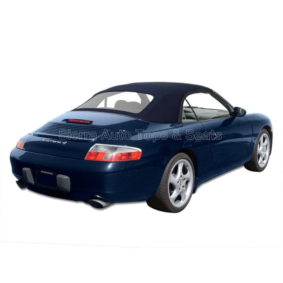 Sierra Auto Tops Convertible Top Replacement for Porsche 996 Carrera 1999-2001, Twillfast IV Canvas, Blue, Plastic Window