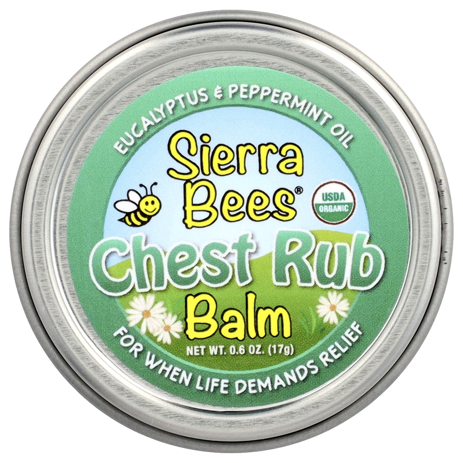 Sierra Bees Chest Rub Balm, Eucalyptus & Peppermint, 0.6 oz (17 g)