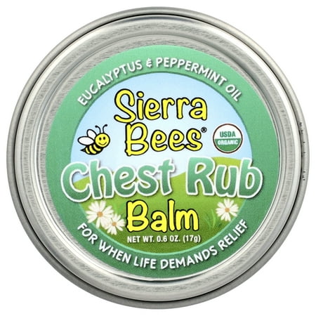 Sierra Bees Chest Rub Balm, Eucalyptus & Peppermint, 0.6 oz (17 g)
