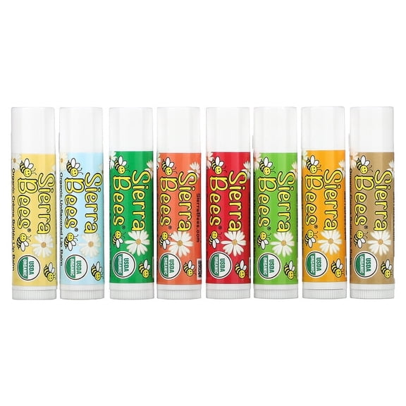 Sierra Bees Organic Lip Balms Combo Pack 8 Pack 0.15 oz (4.25 g) Each Pack of 3