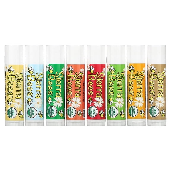 Sierra Bees Organic Lip Balms Combo Pack 8 Pack 0.15 oz (4.25 g) Each Pack of 4