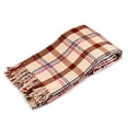 thumbnail image 1 of Sierra Collection Tartan Plaid Design Turkish Throw Blanket , Caramel, 1 of 3