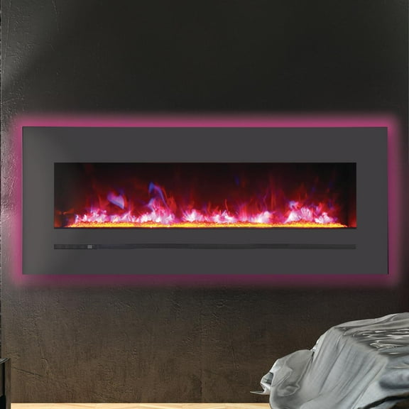 Sierra Flame by Amantii Wall Mount/Flush Mount 48-Inch Electric Fireplace with Steel Surround
