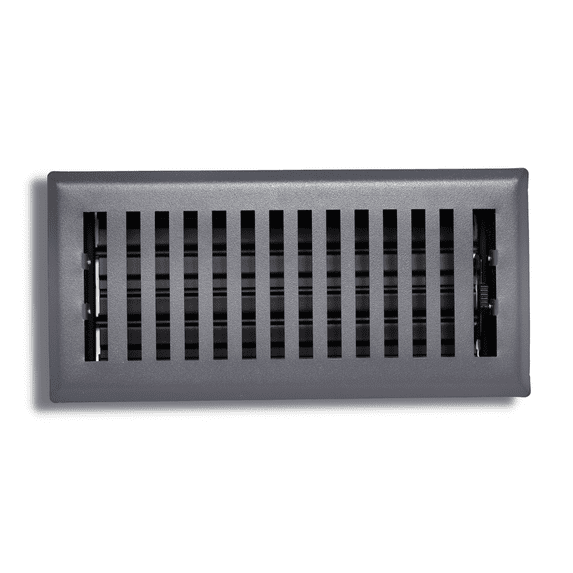 Sierra Grates 4” x 10” Contemporary Design Floor Register, Granite Grey, with Air Filter, 100% Steel Rectangle Vent Cover