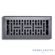 Sierra Grates 4” x 10" Metro Design Floor Register With Air Filter - Granite Grey finish - Vent Covers for Home Floor