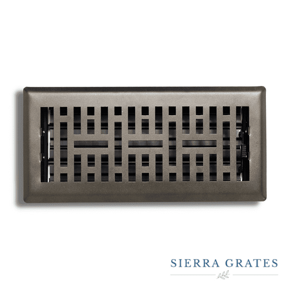 Sierra Grates 4” x 10" Metro Design Floor Register With Air Filter - Metallic Bronze finish - Vent Covers for Home Floor