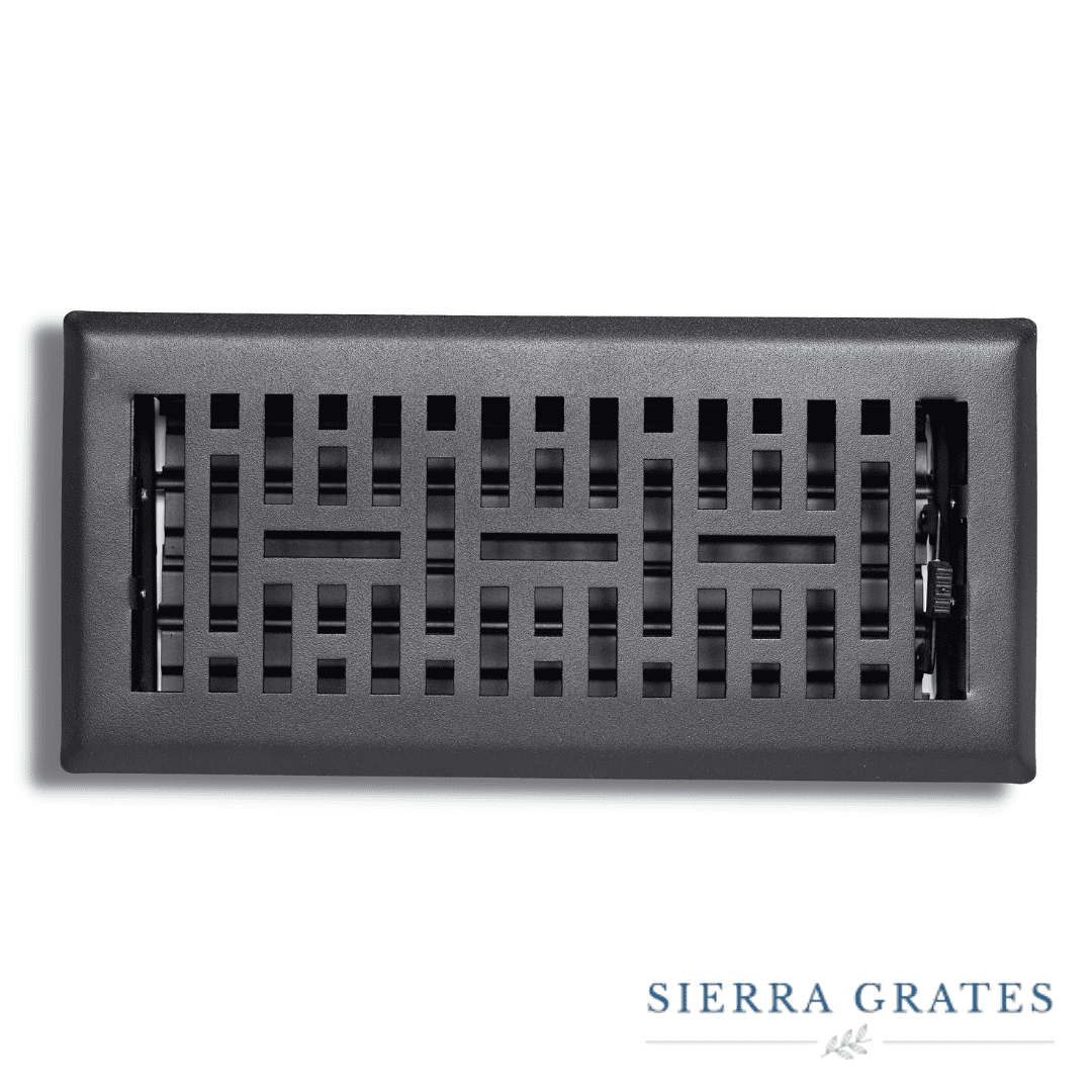 Sierra Grates 4" x 12" Floor Register, Cast Iron Black, Durable Steel ...