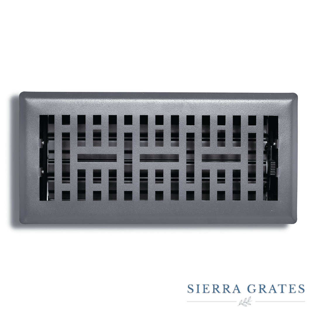Sierra Grates 4” x 12” Metro Granite Grey Finish Floor Register with Air Filter