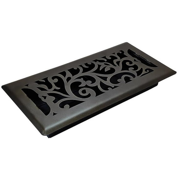 Sierra Grates FR08-410-0402 4" x 10" Metallic Bronze Floral Floor Register (FLR410-BRZ)