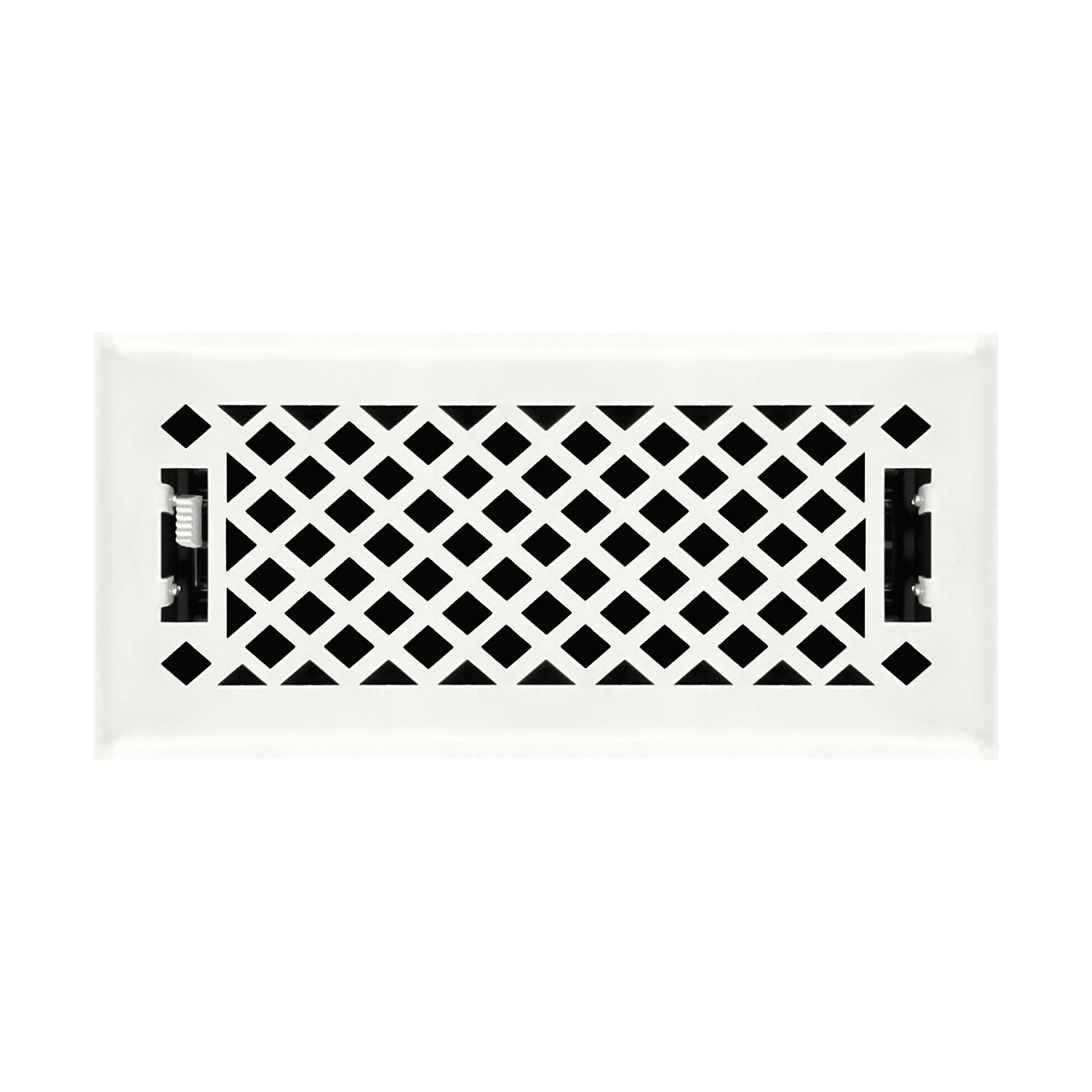 Sierra Grates Lattice Floor Register - 4 x 10 Hole Size - Glacier White Finish