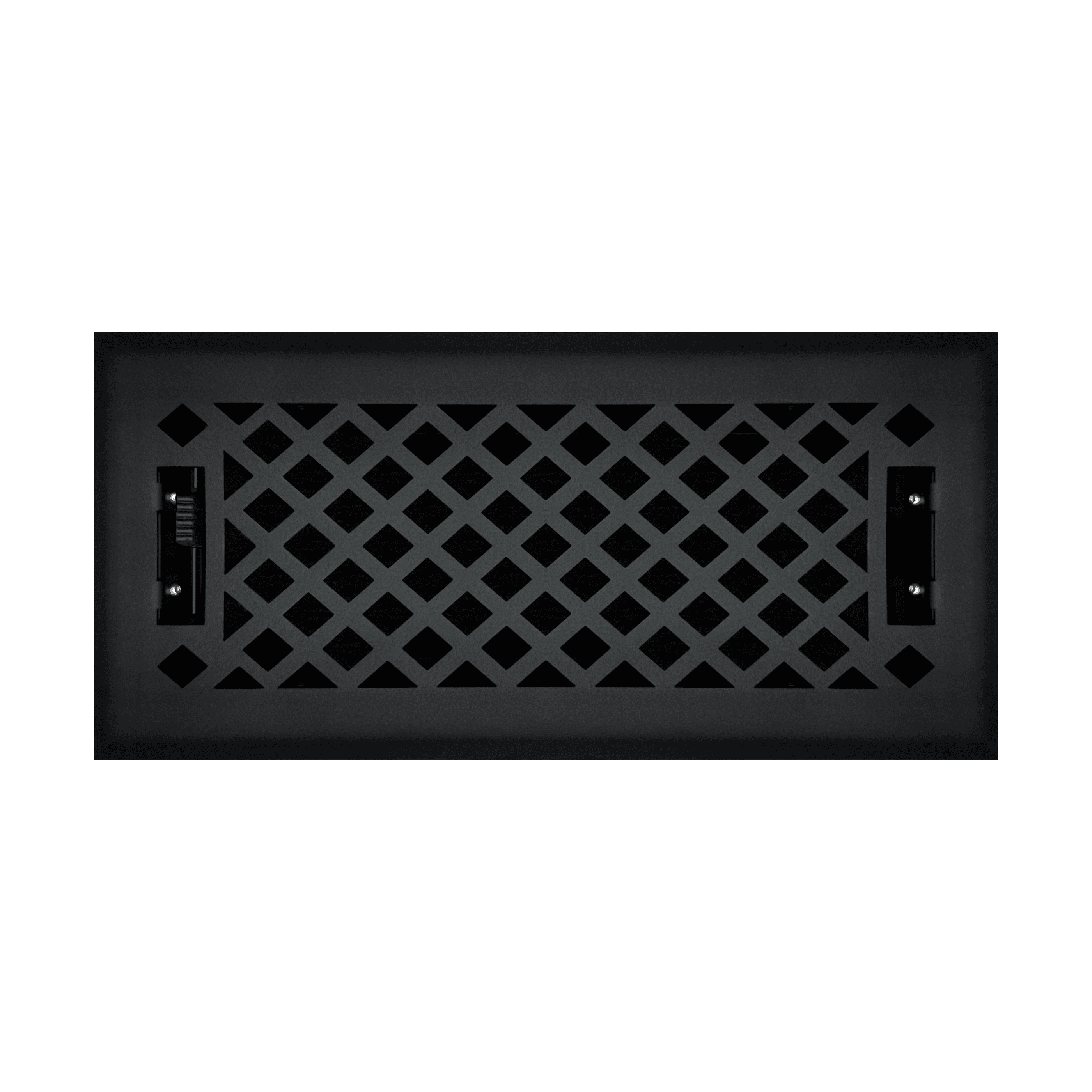 Sierra Grates Lattice Floor Register - 4 x 12 Hole Size - Cast Iron Black Finish