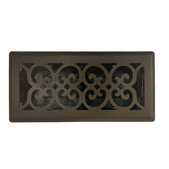 Sierra Grates VIC410-BRZ 4" x 10" Victorian Metallic Bronze Floor Register with Air Filter