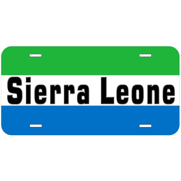 Sierra Leone Flag With Country Name Novelty Car Auto License Plate
