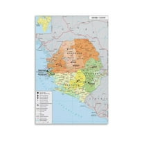 Sierra-Leone Map Posters Home Decor Poster Wall Art Hanging Picture Print Bedroom Decorative Painting Posters Room Aesthetic 20x30inch(50x75cm)