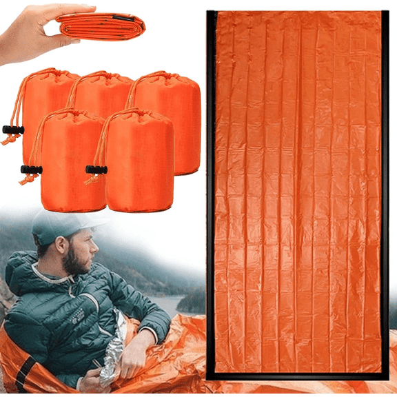 Sierra Madre Emergency Sleeping Bag, 84"X36" Sierramadre Emergency Survival Sleeping Bag, Sierra Madera Pocket Size Emergency Sleeping Bag, Waterproof Thermal Bivy Sack for Outdoor