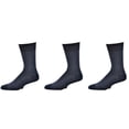 thumbnail image 1 of Sierra Men's Rayon from Bamboo Herringbone Dress Casual Crew Socks (Shoe Size 10-12, Navy), 1 of 5