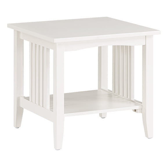 Sierra Mission End Table in White Finish in Engineered Wood