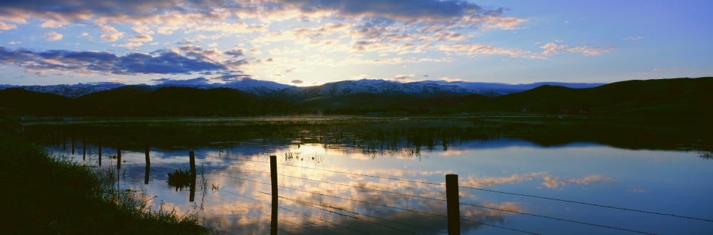 Sierra Mountains At Sunrise Three Rivers California Canvas Art - Panoramic Images (36 x 12)
