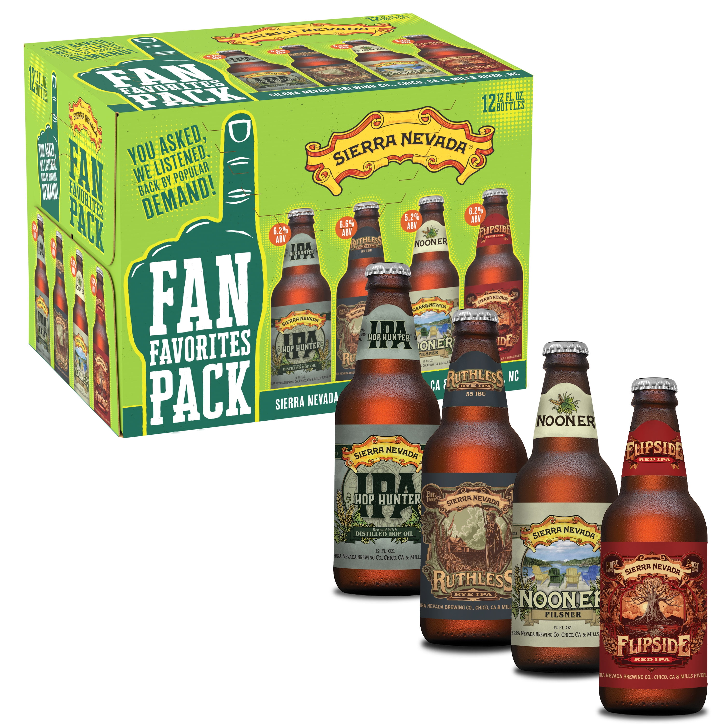 Sierra Nevada Fan Favorites Craft Beer Variety Pack, 12 Pack, 12 fl oz