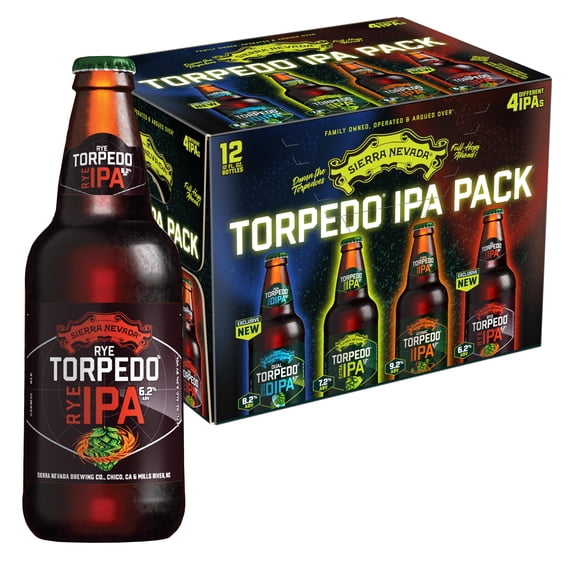 Sierra Nevada Torpedo IPA Craft Beer Variety pack, 12 pack, 12 fl oz Glass Bottles, 6.0 - 9.2% ABV