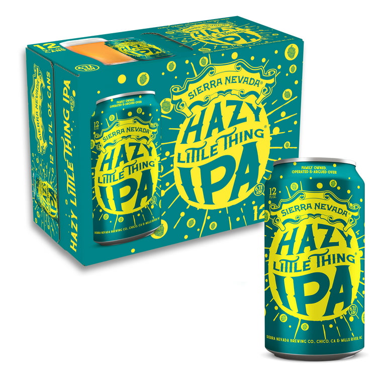 Sierra Nevada Hazy Little Thing IPA Craft Beer, 12 Pack, 12 fl oz Aluminum  Cans, 7.6% ABV