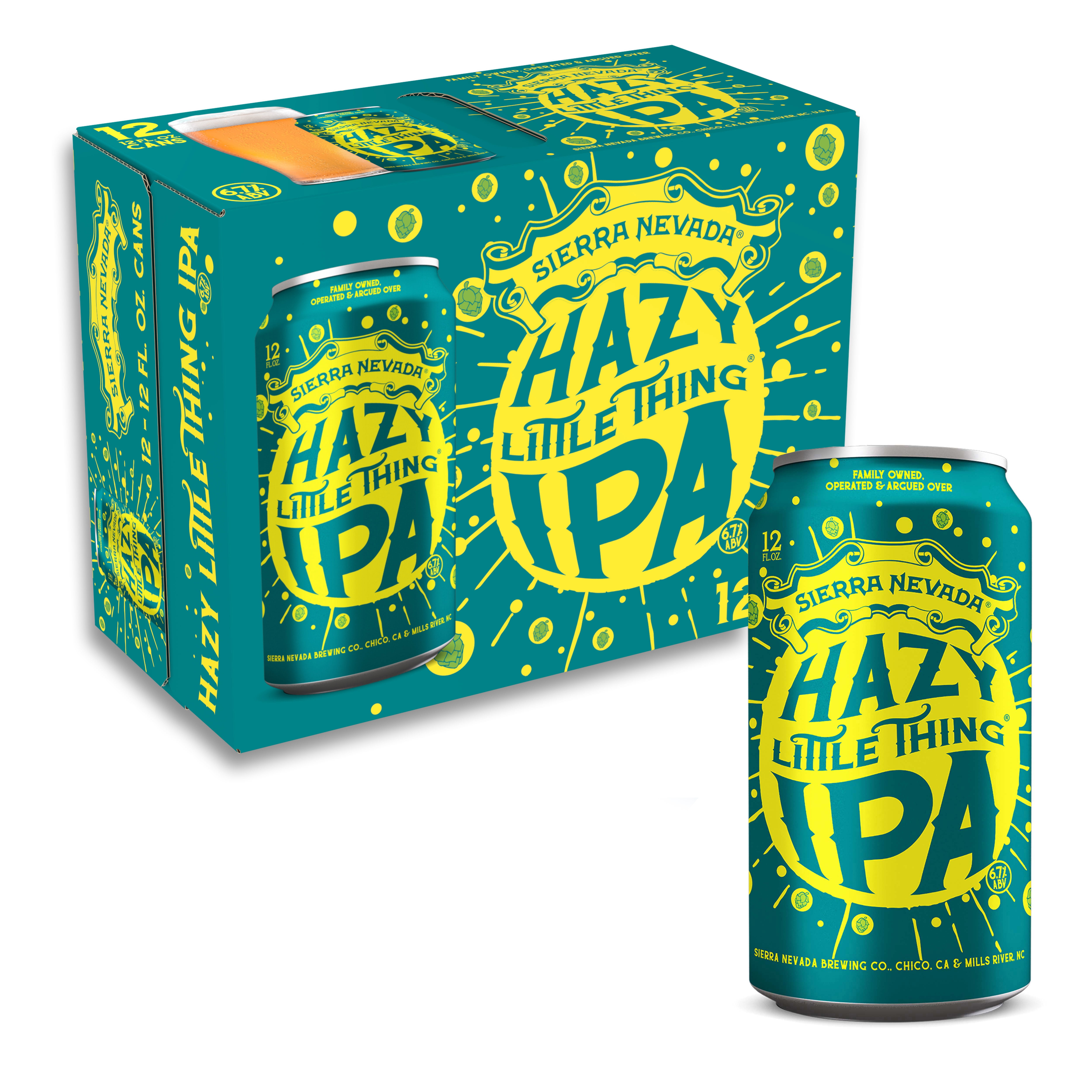 Sierra Nevada Hazy Little Thing IPA Craft Beer, 12 Pack, 12 fl oz Aluminum Cans, India Pale Ale, 6.7% ABV