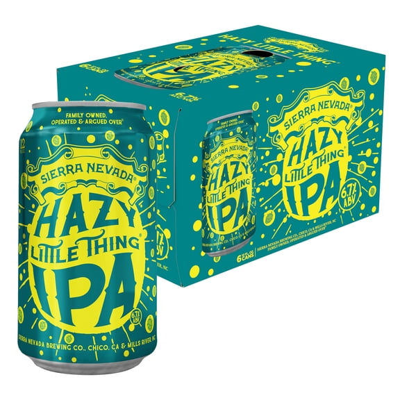 Sierra Nevada Hazy Little Thing IPA Craft Beer, 6 Pack, 12 fl oz Aluminum Cans, 6.7% ABV