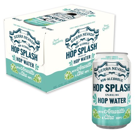 Sierra Nevada Hop Splash Zero-Calorie Sparkling Water, 6 Pack, 12 fl oz Aluminum Cans, Non-Alcoholic
