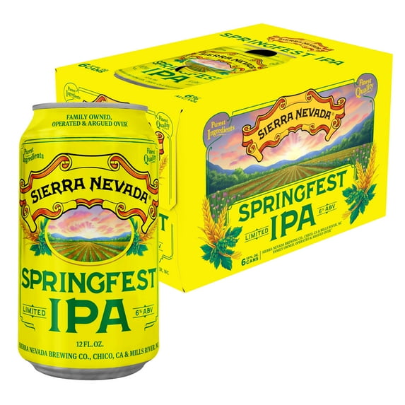 Sierra Nevada Springfest IPA Craft Beer, 6 pack, 12 fl oz Aluminum Cans, 6.0% ABV