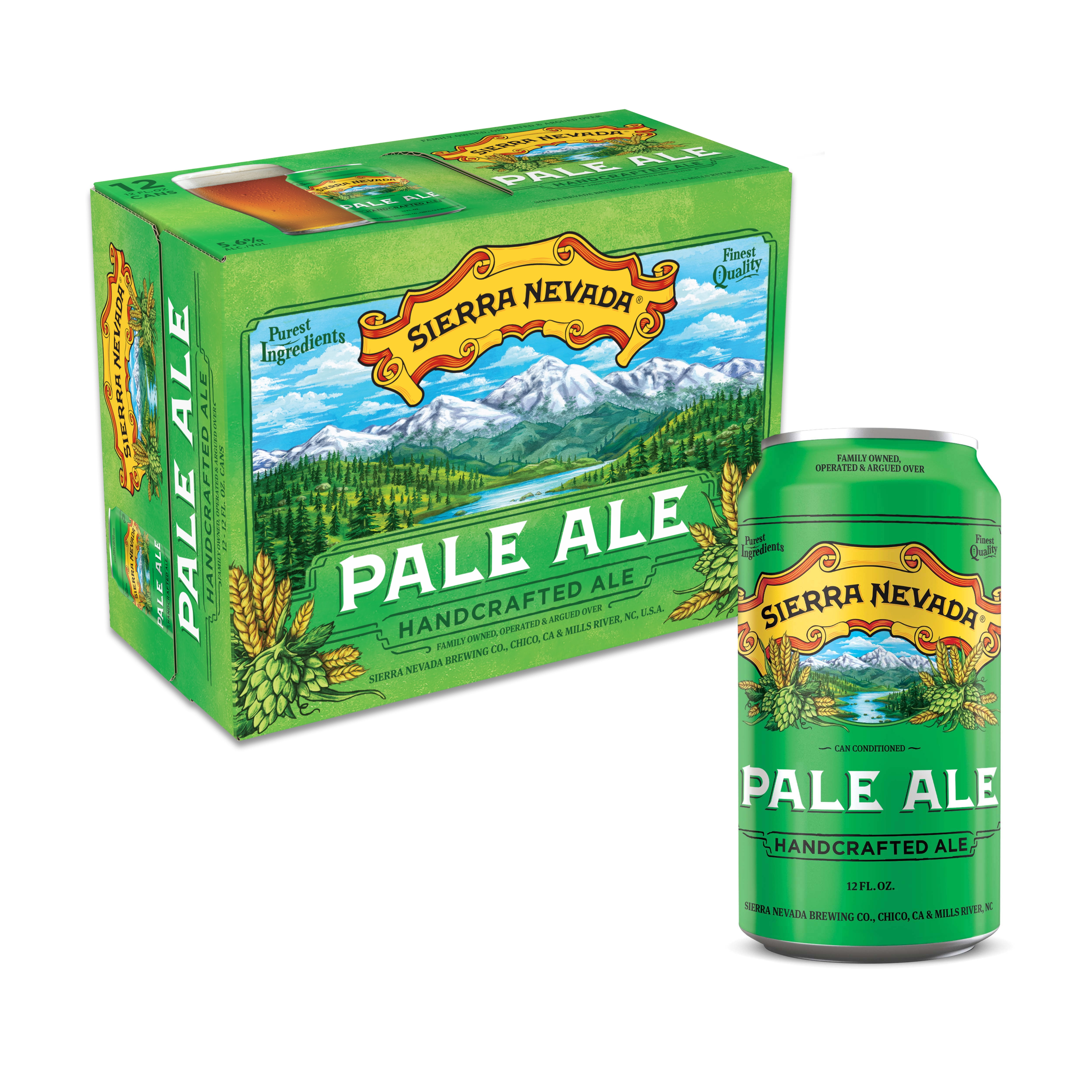 Sierra Nevada Pale Ale Craft Beer, 12 Pack, 12 fl oz Cans. 5.6 ABV