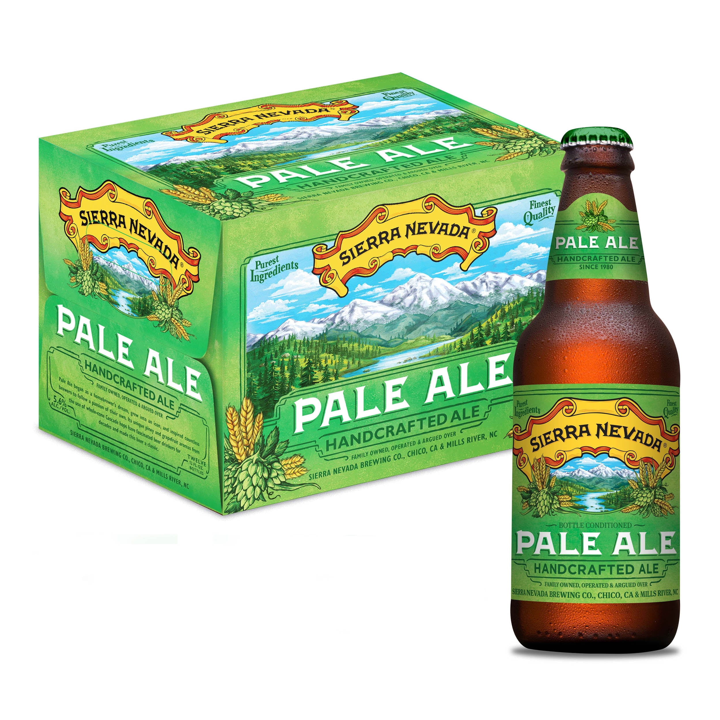 Sierra Nevada Pale Ale Craft Beer, 12 Pack, 12 fl oz Glass Bottles, 5.6% ABV