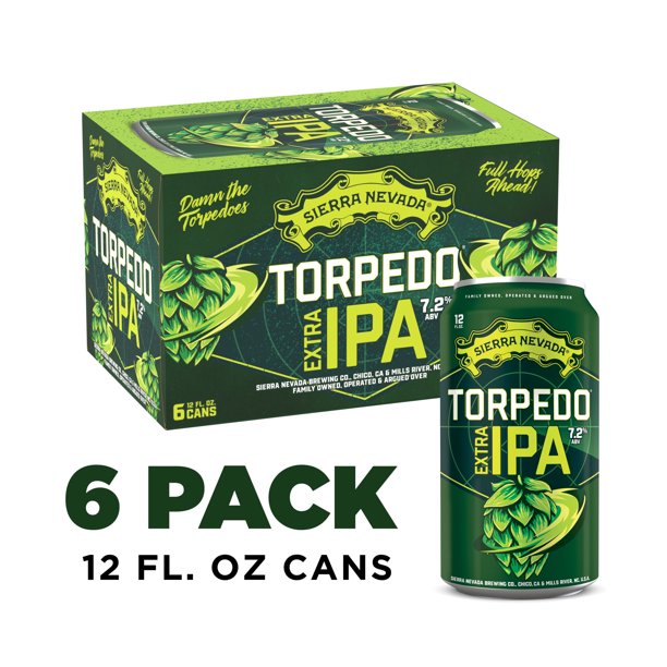 Sierra Nevada Torpedo Extra IPA Craft Beer, 6 Pack, 12 fl oz Aluminum